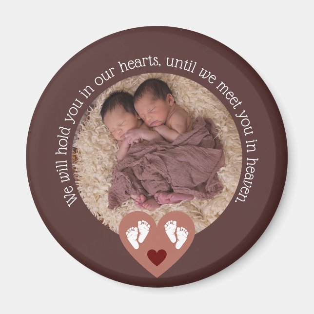 Twillingar Missfall Baby Loss Memorial Stillborn Magnet (Framsidan)
