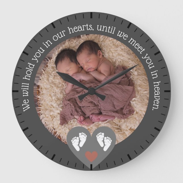 Twillingar Missfall Baby Loss Memorial Stillborn Stor Klocka (Framsida)
