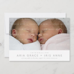 TWILLINGAR MODERN BABY PHOTO enkel minimalist stil Meddelande