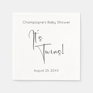 Twillingar Modern Script Baby Shower Pappersservett