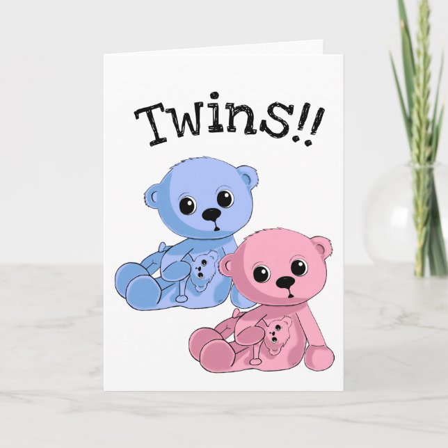 Twillingar Nallar Personlig Greeting Card Kort (Framsida)