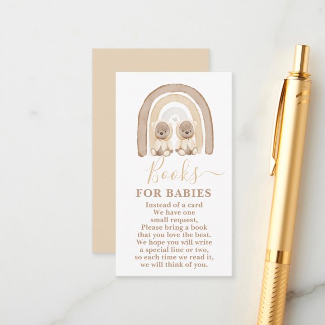 Twillingar Nalle och Rainbow Bokar för Spädbarn Ca Tilläggskort (Fram/Back In Situ)