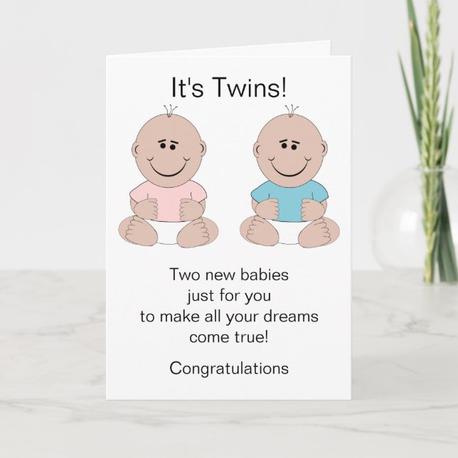 Twillingar New Born Baby Card Kort (Framsida)