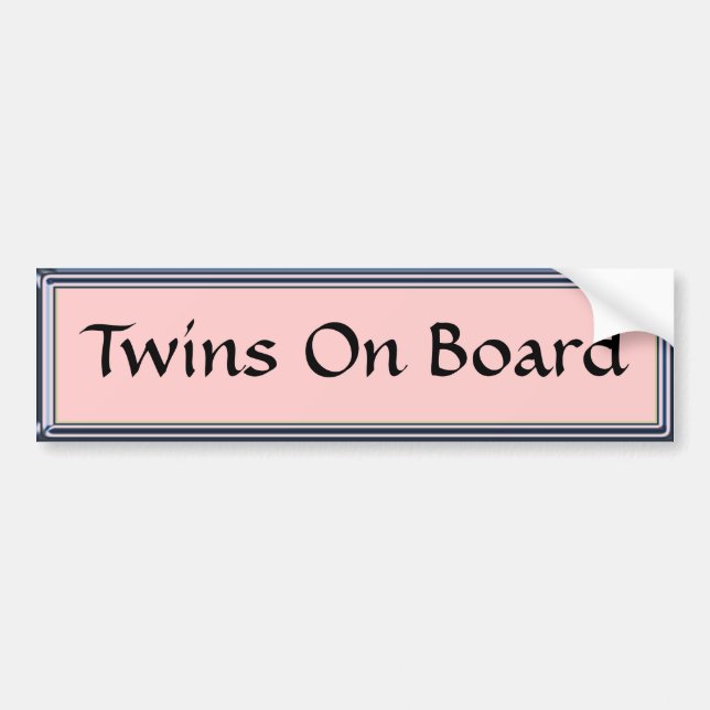 Twillingar ombord på Rosa Bumper Sticker av Heard_ Bildekal (Framsidan)