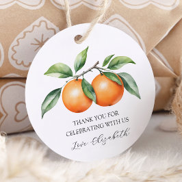 Twillingar Orange Baby Shower Gåvor Etiketter