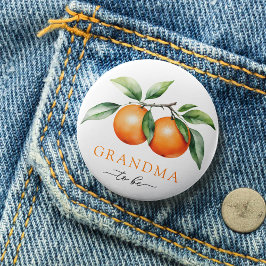 Twillingar Orange Baby Shower Grandma to be Button Knapp