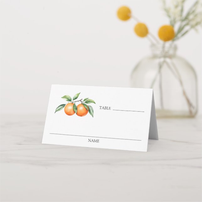 Twillingar Orange Babykläder Bord Monteringskort Placeringskort (Framsida)