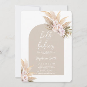 Twillingar Pampas Grass Baby Shower Girl-inbjudan Inbjudningar