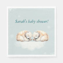 Twillingar Polar Bear Baby Shower Napkins