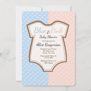 Twillingar Polkadot Baby Shower-inbjudan Inbjudningar