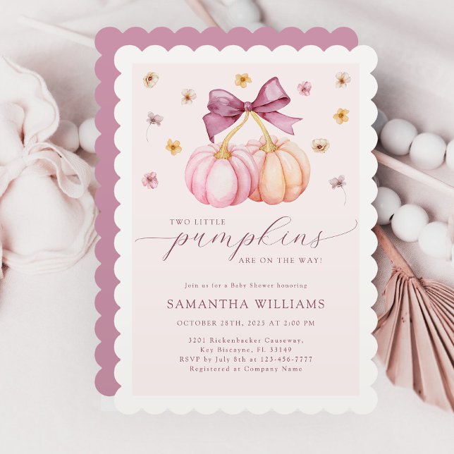 Twillingar Pumpkin Baby Shower-inbjudan Inbjudningar (Skapare uppladdad)