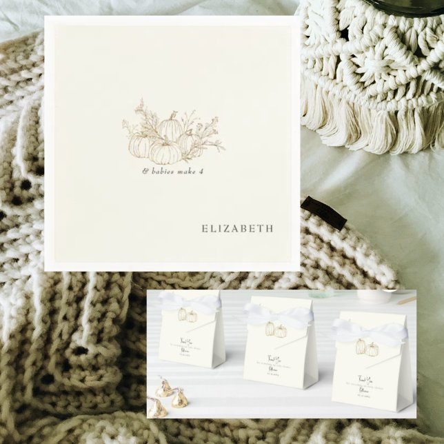 Twillingar Pumpkins Cream Baby Shower Presentaskar (Skapare uppladdad)