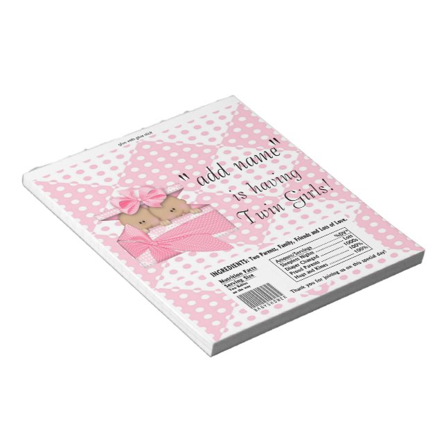 Twillingar Rosa Babykläder Pub Wrappers-favoriter  Anteckningsblock (Vinklad)