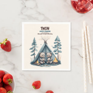 Twillingar Rustic One Lycklig Camper Birthday Pappersservett