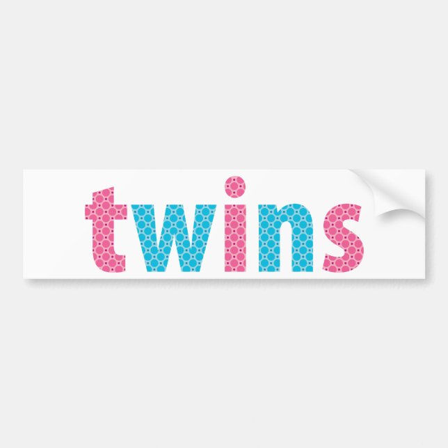 TWILLINGAR SAMLING - blandad {aqua + rosa} Bildekal (Framsidan)