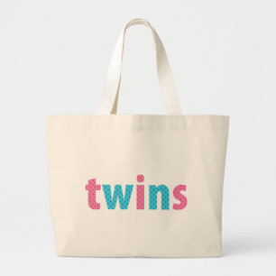 TWILLINGAR SAMLING - blandad {aqua + rosa} Jumbo Tygkasse