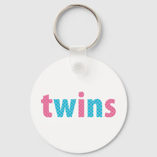 TWILLINGAR SAMLING - blandad {aqua + rosa} Nyckelring