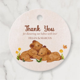 Twillingar spädbarn ett könsneutralt tack gåvor etiketter