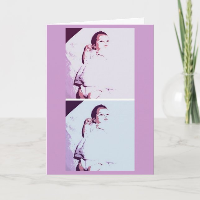 Twillingar Spädbarn Gratulerarare Kort (Framsida)
