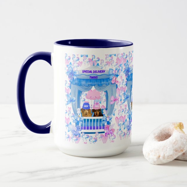 Twillingar Speciell Delivery Boy Girl Coffee Mugg (Med munk)