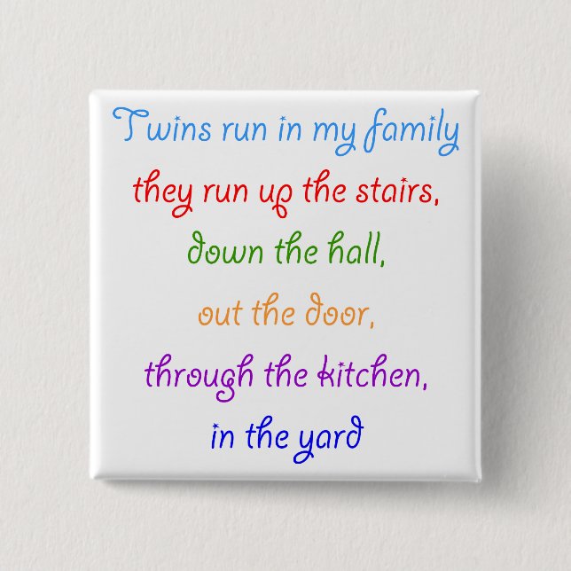 Twillingar springa i min familjeknapp knapp (Framsida)