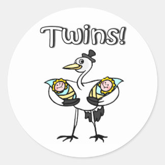 Twillingar (Stork) Runt Klistermärke