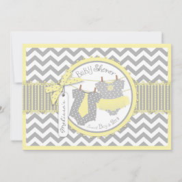 Twillingar Tie Tutu Chevron Baby Shower Inbjudningar