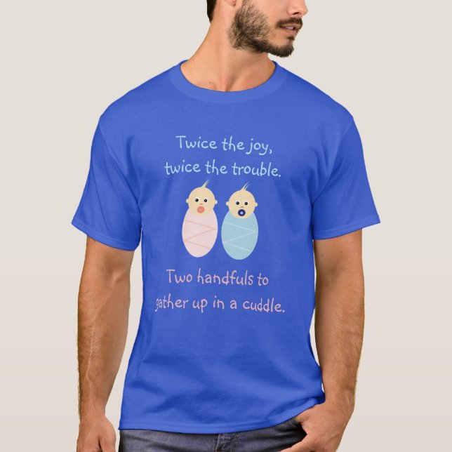 Twillingar = två gånger glädjen t-shirt (Framsida)