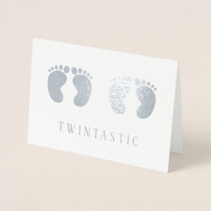 Twillingar Twintastic Funny Silver Folierat Kort