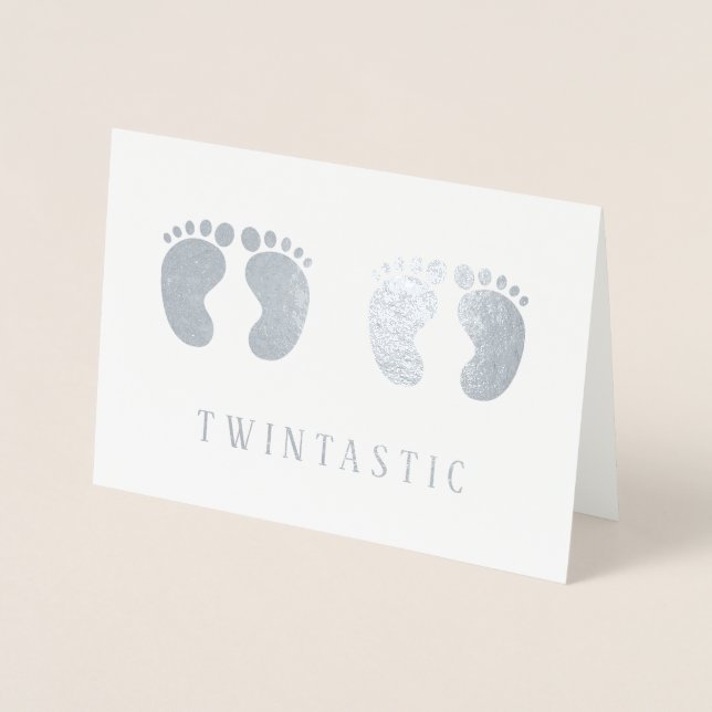 Twillingar Twintastic Funny Silver Folierat Kort (Framsida)