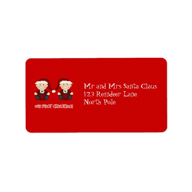 Twillingar: Vårt första Anpassade under jul Adressetikett (Framsidan)