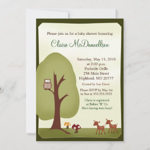 TWILLINGAR Woodland Forest 5x7 Baby Shower-inbjuda Inbjudningar