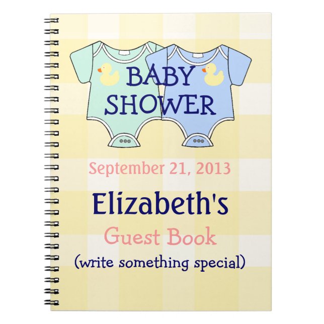 Twillingarbaby showerGuestbook Anteckningsbok (Framsidan)