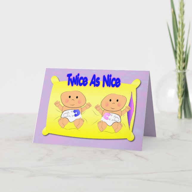 Twillingarmeddelandekort Meddelande (Framsida)