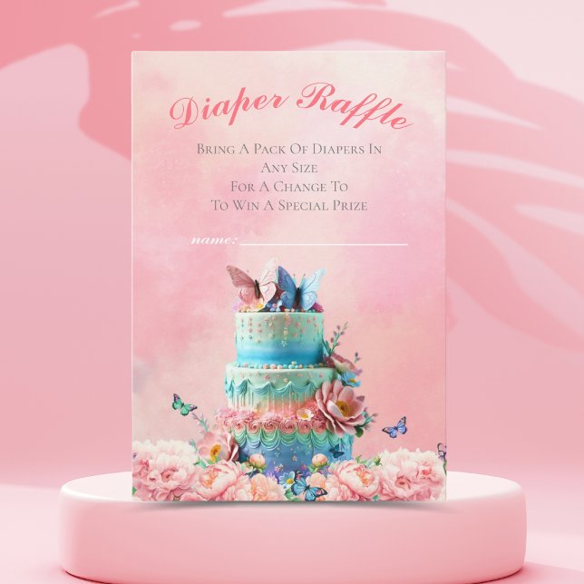 Twillingarna Baby Diaper Raffle Tilläggskort (A cute diaper raffle enclosure card adds a special touch for your invitation. )