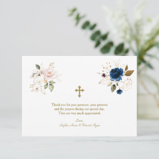 Twillingarna Baptism vid Rosa Blue Guld Flowers B Tack Kort