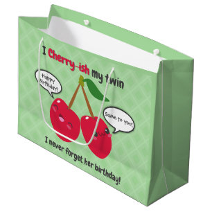 Twillingarna Cute Red Cherry Kawaii Birthday