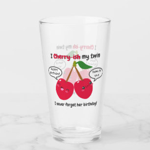 Twillingarna Cute Red Cherry Kawaii Birthday Glaskopp