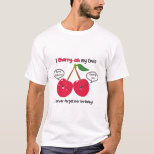 Twillingarna Cute Red Cherry Kawaii Birthday T Shirt
