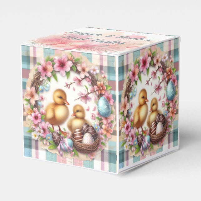 Twillingarna Första Påsk Party - två anklings Presentaskar (Framsidan Sidan)