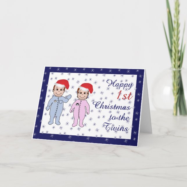 twillingarna lycklig Julafton Helgkort (Framsida)