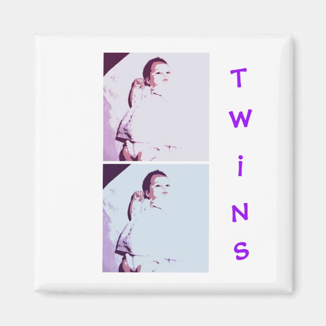 Twillingarna nyfödd bebis magnet (Framsidan)