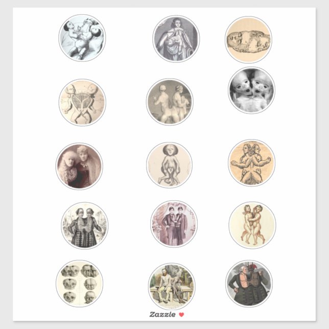 Twillingarna Sideshow Freak Bilder Art Klistermärken (Ark)