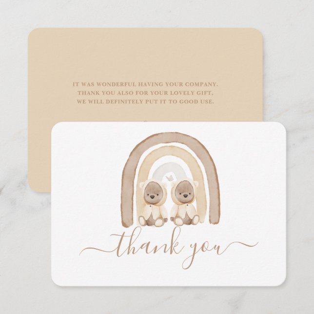 Twillingarnas Nalle och regnbåge tack vare ditt ko (Fram/baksida)