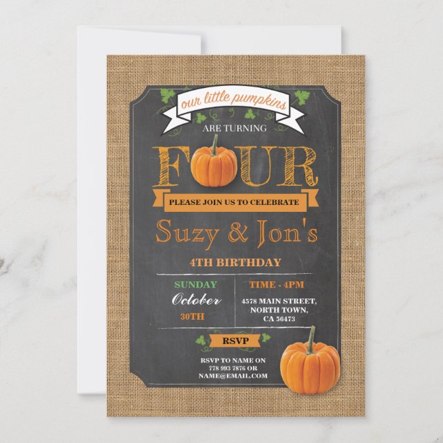 Twillingarpumpa 4TH 4 fjärde inbjudan för 4 (Framsida)