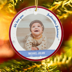 Twillingars Boys Photos Godmor Första jul Baby Julgransprydnad Keramik