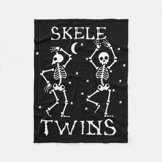 Twillingars Halloween Matching Skeletwins Funny Da Fleecefilt (Framsidan)