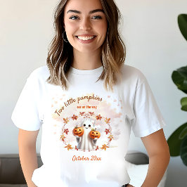 Twillingars Halloween Pumpkin Gravid-meddelande T Shirt