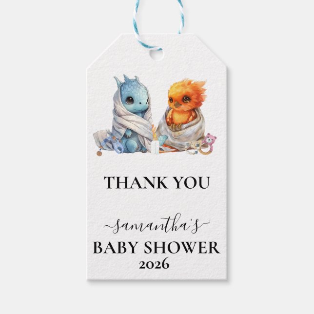 Twillingars Phoenix Dragon Fantasy Magic Presentetikett (Framsidan)