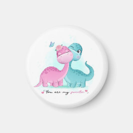 Twin Aqua och Rosa Dinosaur Magnet